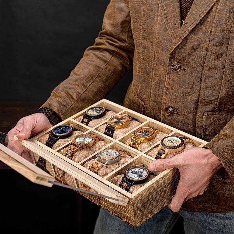 Woody Boy box Boite à Montre Woody Boy 8 piéces ecoresponsable ecologique fait main