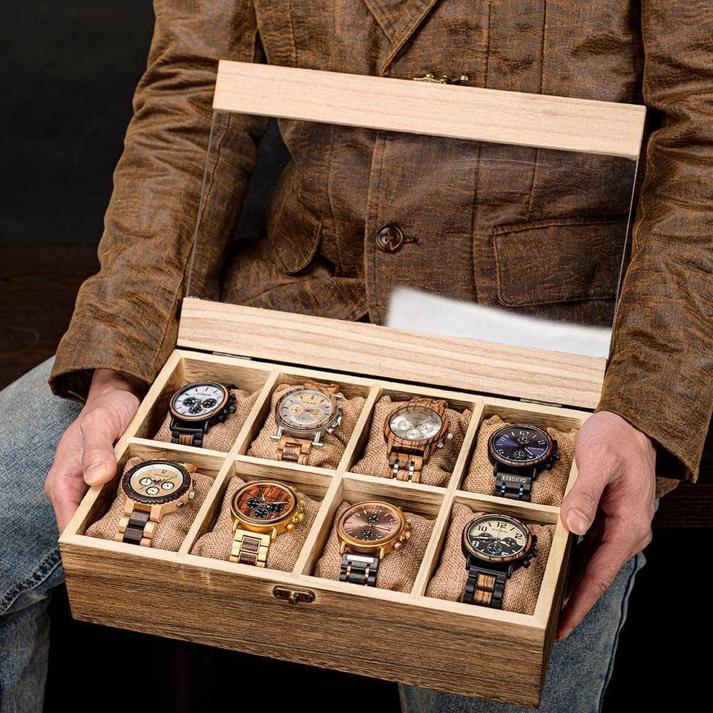 Woody Boy box Boite à Montre Woody Boy 8 piéces ecoresponsable ecologique fait main