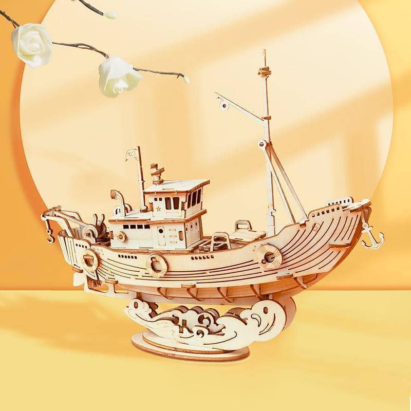 Woody Boy jeux Puzzle 3D Boat By Woody Boy ecoresponsable ecologique fait main
