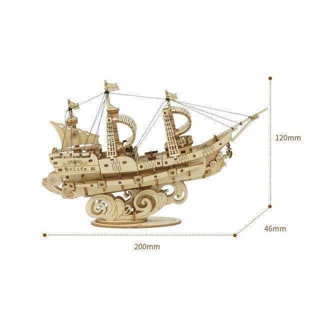 Woody Boy jeux TG305 Sailing ship / Belgium Puzzle 3D Boat By Woody Boy ecoresponsable ecologique fait main